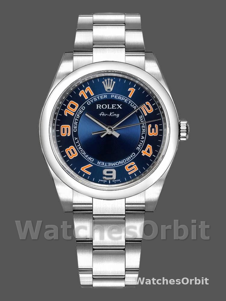 Rolex Oyster Perpetual Air-King 114200 Concentric Blue Dial 34mm Unisex Replica watch