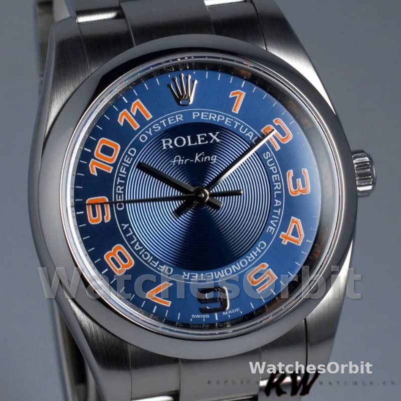 Rolex Oyster Perpetual Air-King 114200 Concentric Blue Dial 34mm Unisex Replica watch
