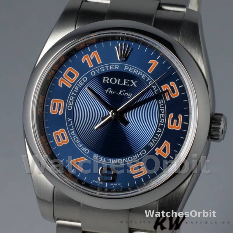 Rolex Oyster Perpetual Air-King 114200 Concentric Blue Dial 34mm Unisex Replica watch