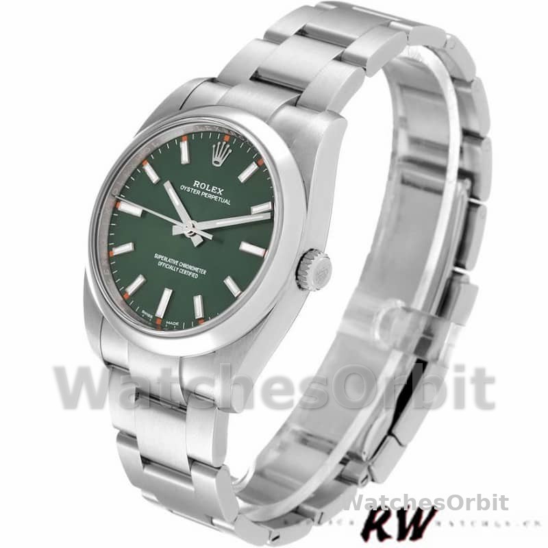 Rolex Oyster Perpetual Air-King 114200 Olive Green Index Dial 34mm Unisex Replica watch