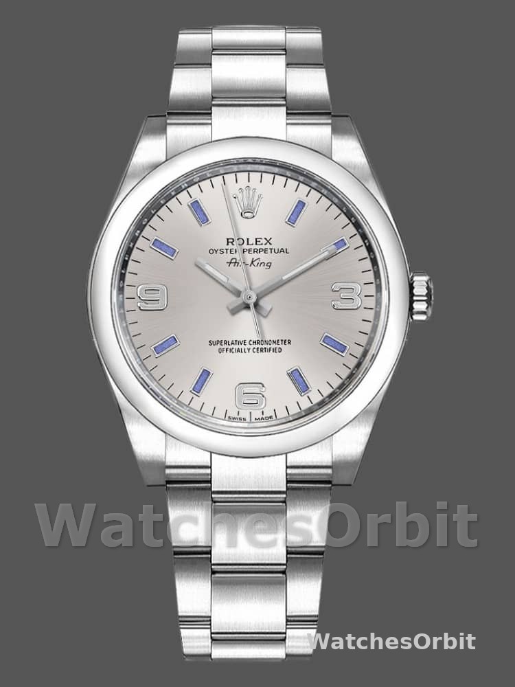 Rolex Oyster Perpetual Air-King 114200 Silver Dial 34mm Unisex Replica watch