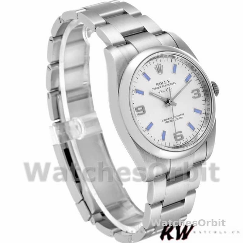 Rolex Oyster Perpetual Air-King 114200 Silver Dial 34mm Unisex Replica watch