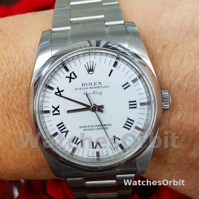 Rolex Oyster Perpetual Air-King 114200 White Dial 34mm Unisex Replica Watch