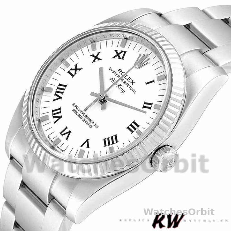 Rolex Oyster Perpetual Air-King 114234 White Dial 34mm Unisex Replica Watch