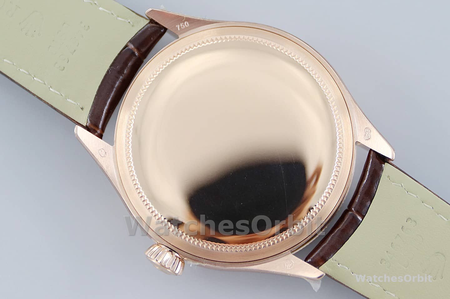 Rolex Cellini Date 50515 Brown Leather Black Index Dial 39mm Mens Replica Watch
