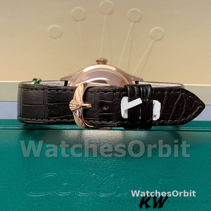 Rolex Cellini Date 50515 Rose Gold Silver Guilloche Index Dial 39mm Mens Replica Watch
