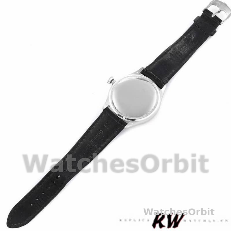 Rolex Cellini Time 50509 Black Leather Strap Black Dial 39mm Mens Replica Watch