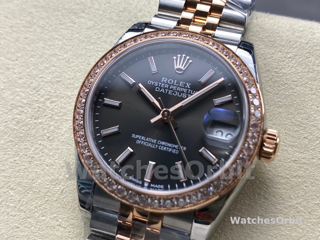 Replica Rolex Datejust 31 Dark Rhodium Dial 278381RBR 0018 Lady Watch