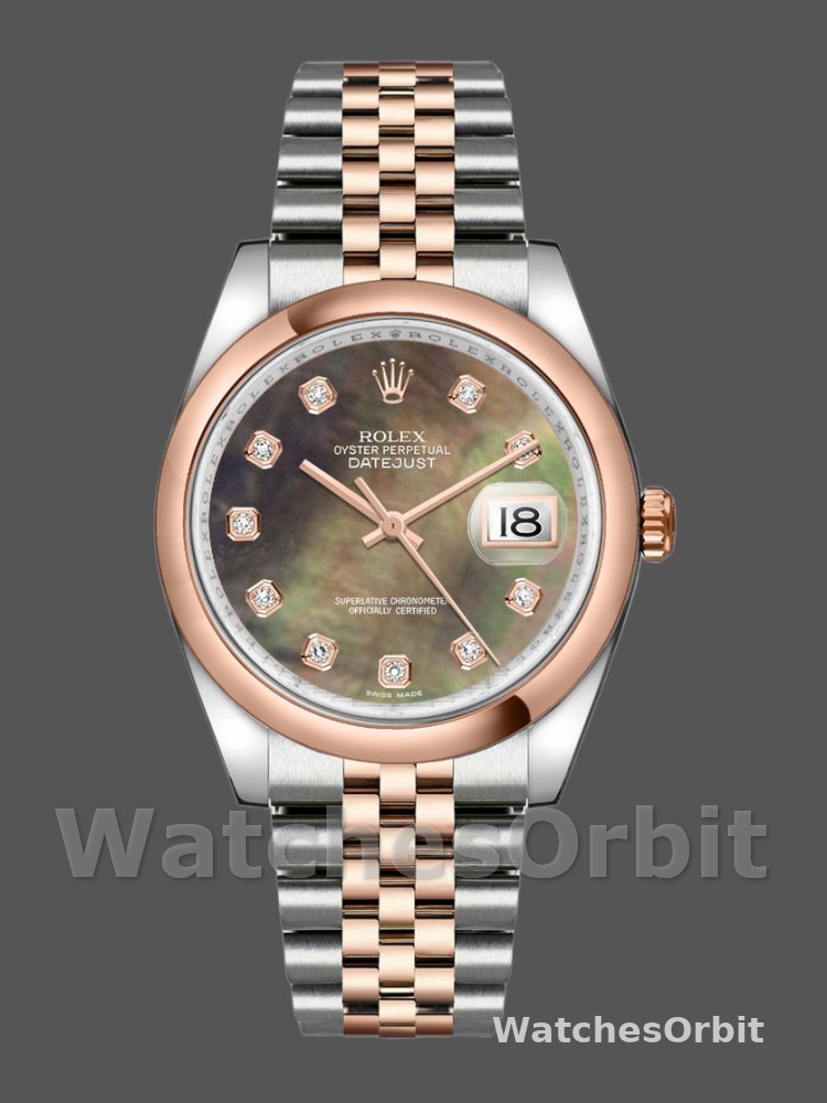 Rolex Datejust 116201 Black Mother of Pearl Dial 36mm Unisex Replica Watch
