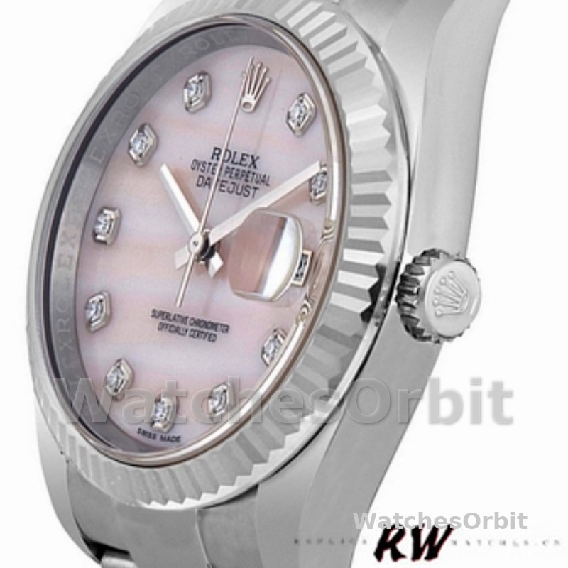 Rolex Datejust 116234 Mother of Pearl Pink Diamond Dial 36mm Lady Replica Watch