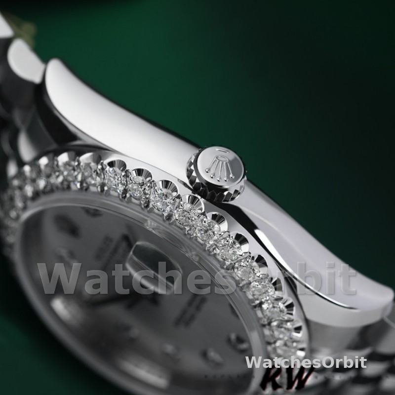 Rolex Datejust 116244 Silver Dial Diamonds 36mm Lady Replica Watch