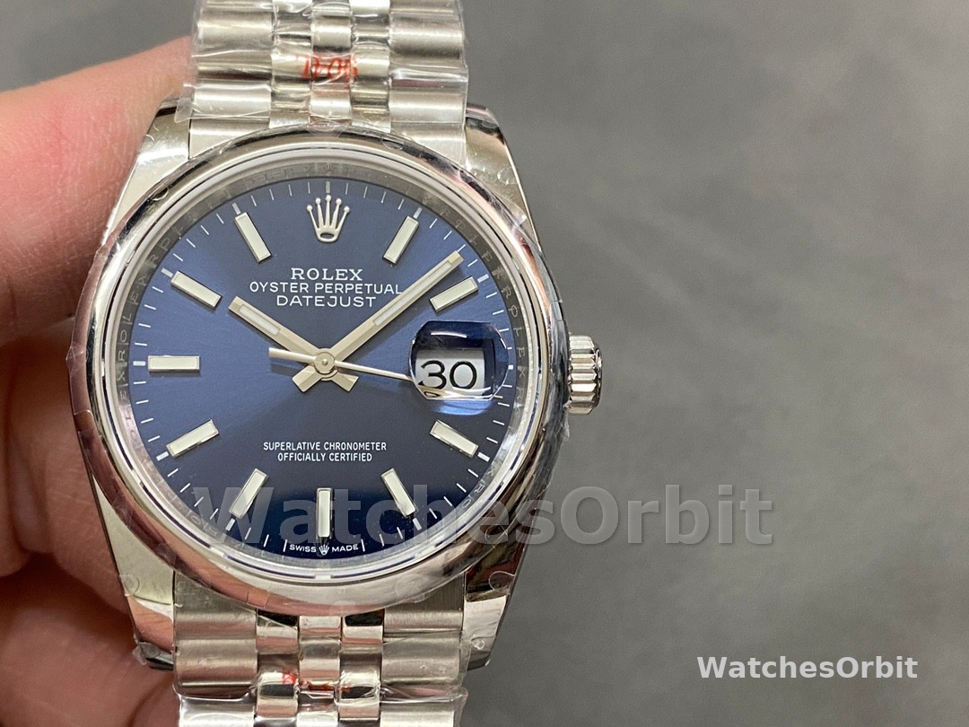 Rolex Datejust 126200 Blue Index Dial Jubilee Stainless Steel 36MM Unisex Replica Watch