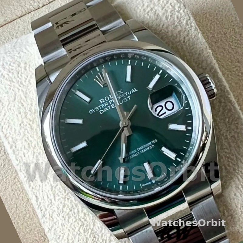 Rolex Datejust 126200 Green Index Dial Stainless steel 36MM Unisex Replica Watch
