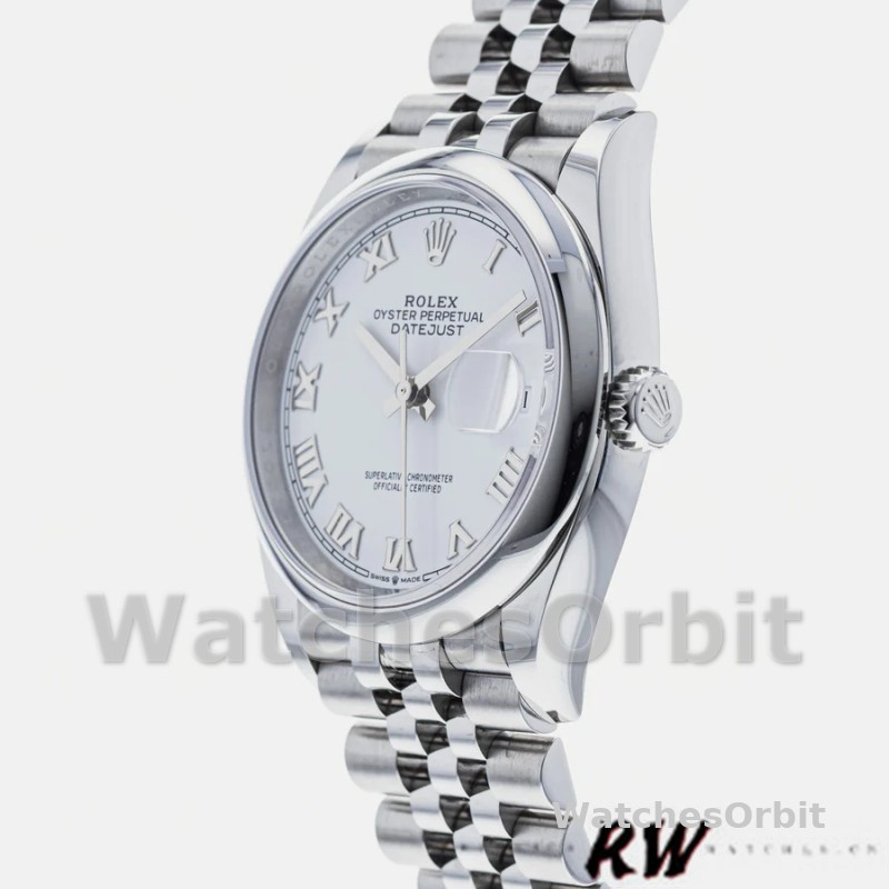 Rolex Datejust 126200 Stainless Steel White Roman Dial 36MM Unisex Replica Watch