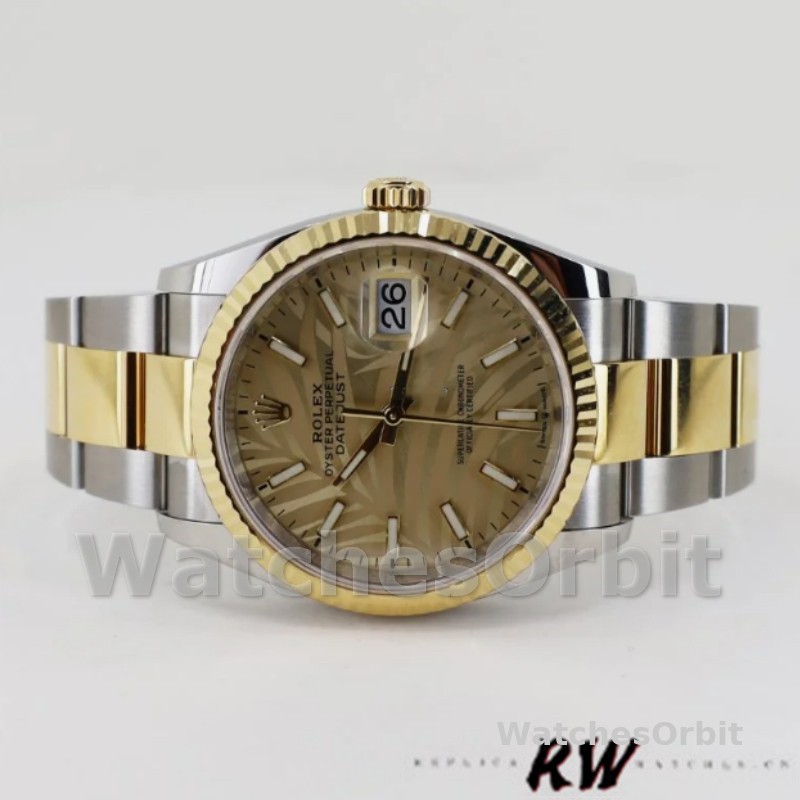 Rolex Datejust 126233 Golden Palm Motif Dial 36MM Unisex Replica Watch