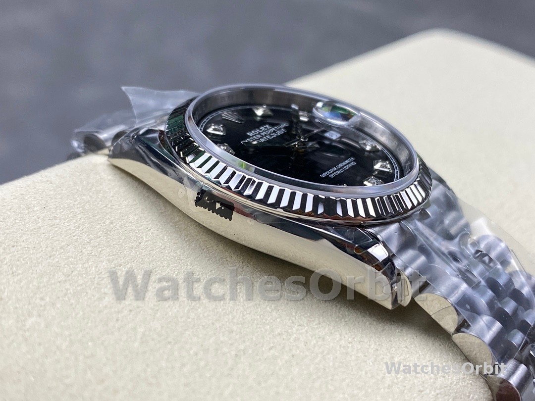 Rolex Datejust 126234 Fluted Bezel Black Diamond Dial 36MM Unisex Replica Watch