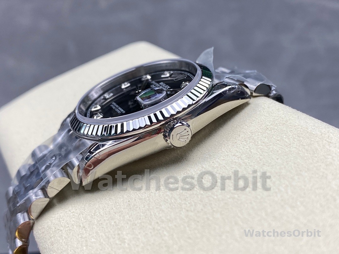 Rolex Datejust 126234 Fluted Bezel Black Diamond Dial 36MM Unisex Replica Watch