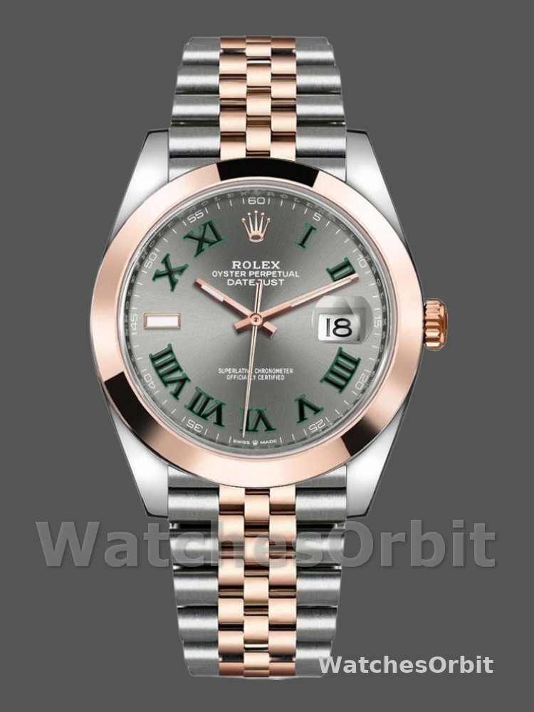 Rolex Datejust 126301 Rose Gold Slate Grey Wimbledon Dial 41MM Mens Replica Watch