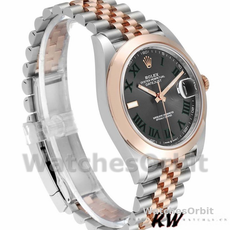 Rolex Datejust 126301 Rose Gold Slate Grey Wimbledon Dial 41MM Mens Replica Watch