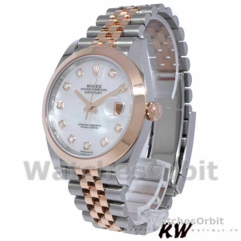 Rolex Datejust 126301 White Mother of Pearl Diamond Dial 41MM Mens Replica Watch