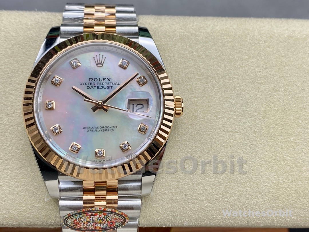 Rolex Datejust 126333 0018 41mm White Mother of Pearl Diamond Dial Men's Watch
