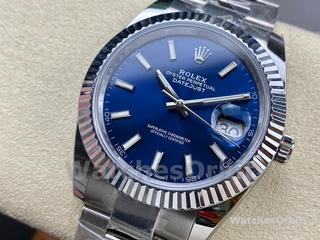 Rolex Datejust 126334 0001 Fluted Bezel Blue Dial 41MM Mens Replica Watch