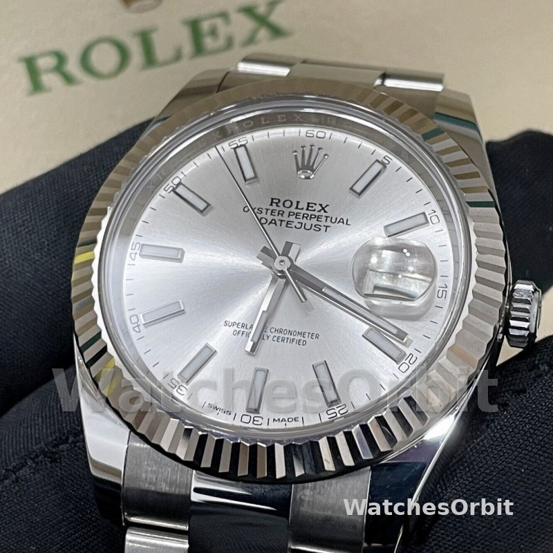 Rolex Datejust 126334 0003 Fluted Bezel Silver Dial 41MM Mens Replica Watch