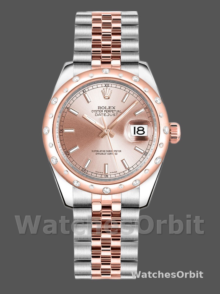 Rolex Datejust 178341 Everose Gold Pink Baton Dial 31MM Lady Replica Watch