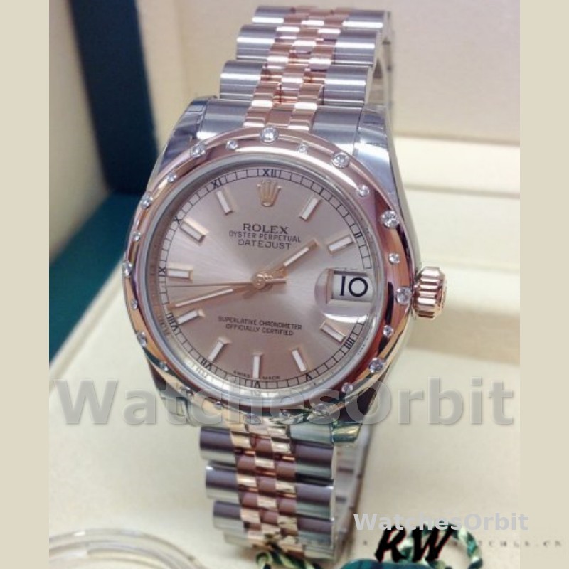 Rolex Datejust 178341 Everose Gold Pink Baton Dial 31MM Lady Replica Watch