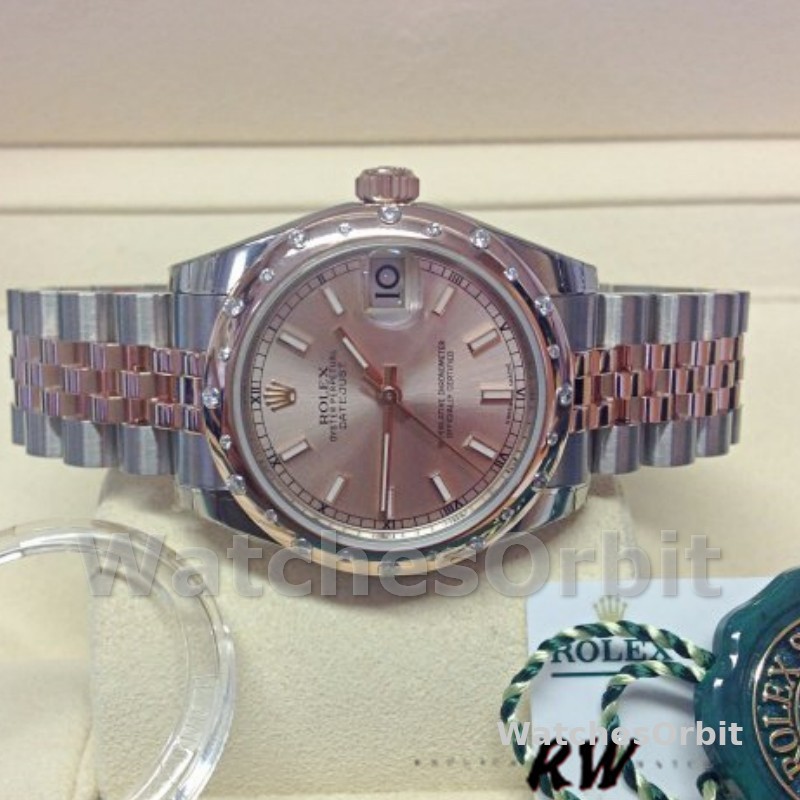 Rolex Datejust 178341 Everose Gold Pink Baton Dial 31MM Lady Replica Watch