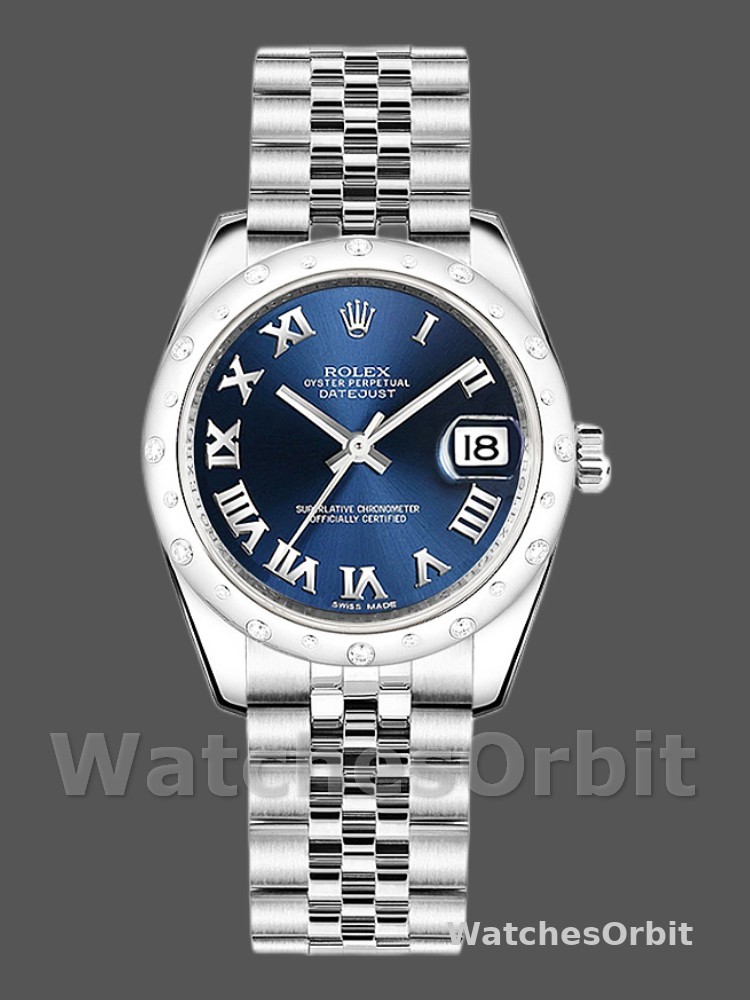 Rolex Datejust 178344 Blue Roman Dial Jubilee Bracelet 31MM Lady Replica Watch