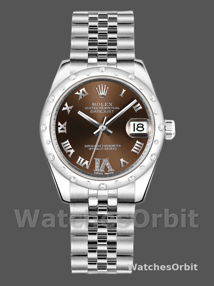 Rolex Datejust 178344 Bronze Dial VI Diamonds 31MM Lady Replica Watch