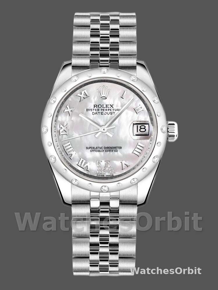 Rolex Datejust 178344 Mother of Pearl White Dial Diamond 31MM Lady Replica Watch