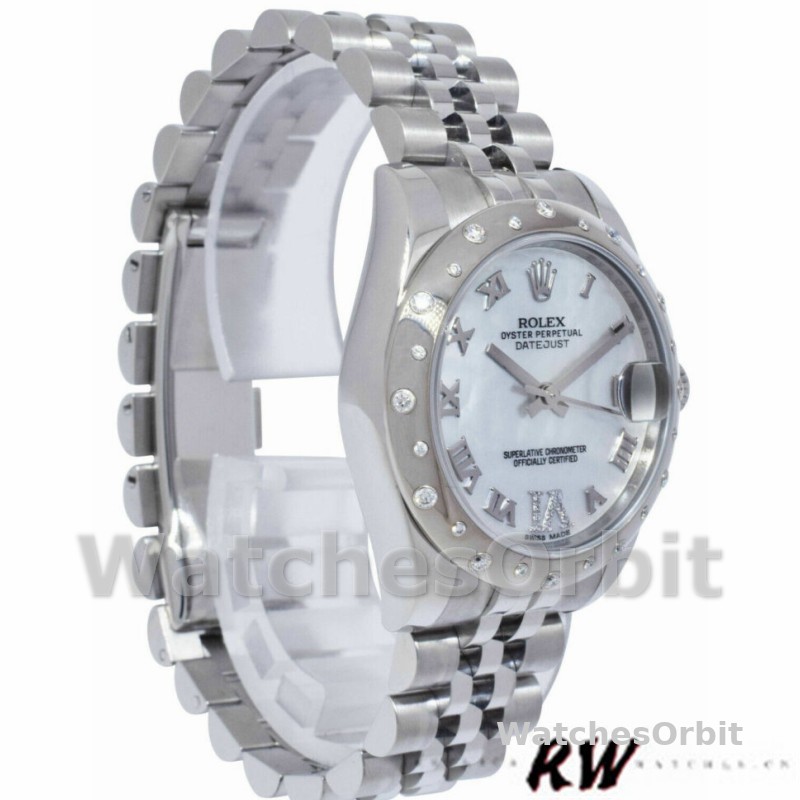 Rolex Datejust 178344 Mother of Pearl White Dial Diamond 31MM Lady Replica Watch