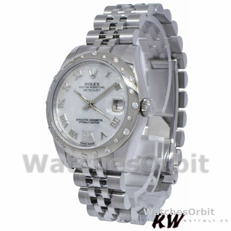 Rolex Datejust 178344 Mother of Pearl White Dial Diamond 31MM Lady Replica Watch