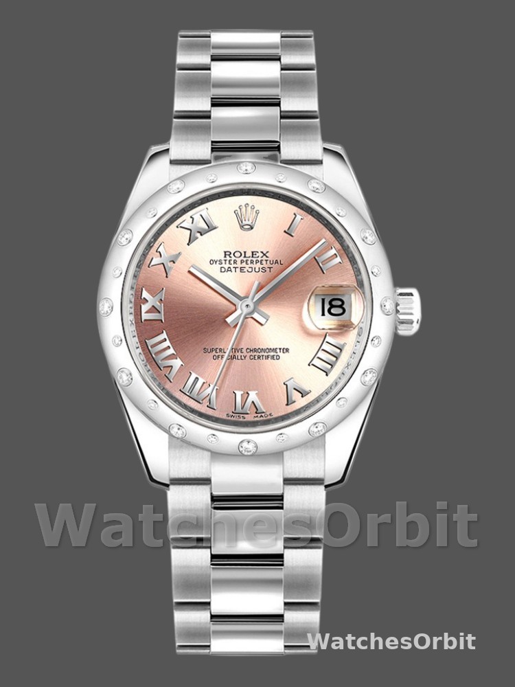 Rolex Datejust 178344 Pink Roman Dial 31MM Lady Replica Watch