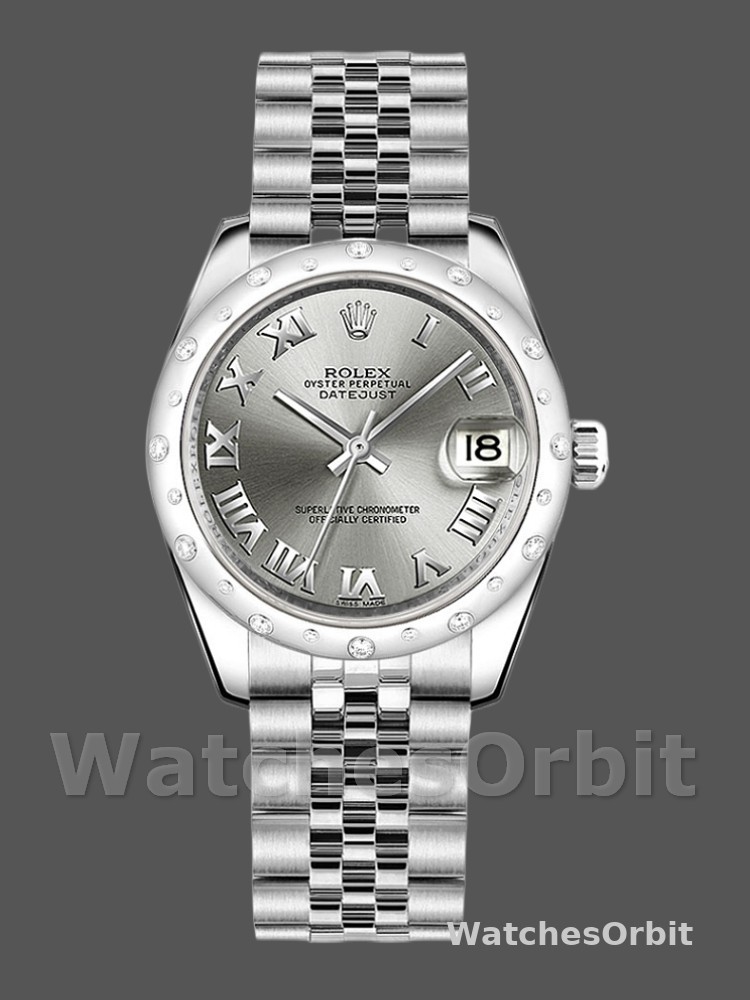 Rolex Datejust 178344 Rhodium Grey Dial Jubilee Bracelet 31MM Lady Replica Watch