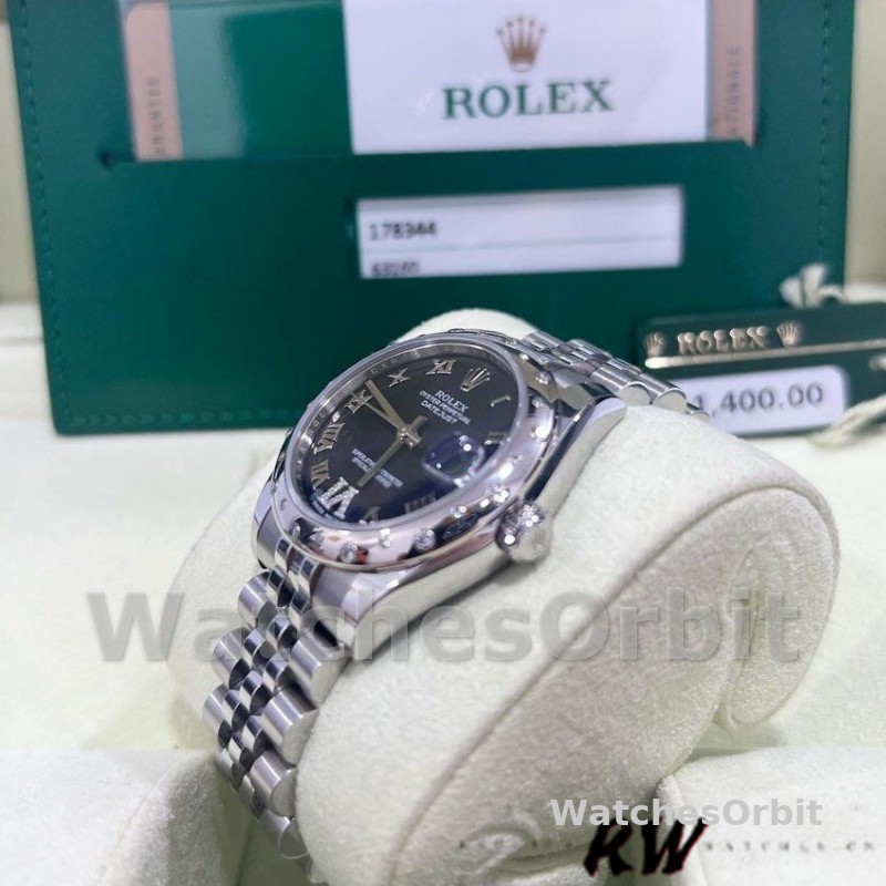 Rolex Datejust 178344 Stainless Steel Blue Dial Diamonds 31MM Lady Replica Watch