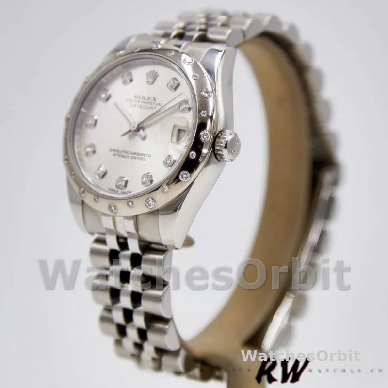 Rolex Datejust 178344 Stainless Steel Silver Diamond Dial 31MM Lady Replica Watch