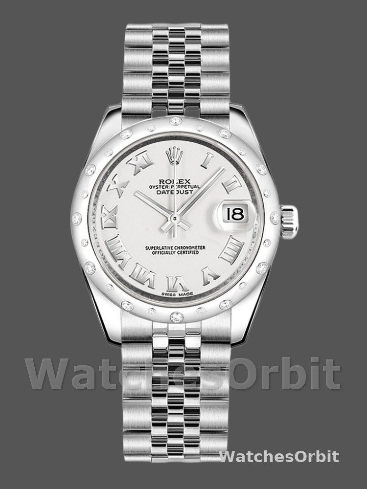 Rolex Datejust 178344 Stainless Steel White Roman Numeral Dial 31MM Lady Replica Watch
