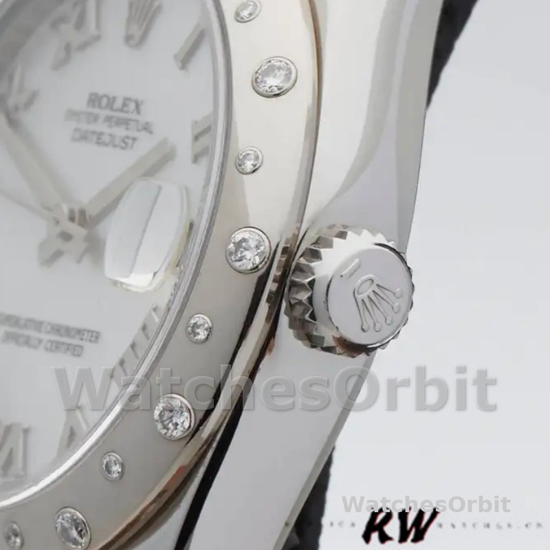Rolex Datejust 178344 Stainless Steel White Roman Numeral Dial 31MM Lady Replica Watch