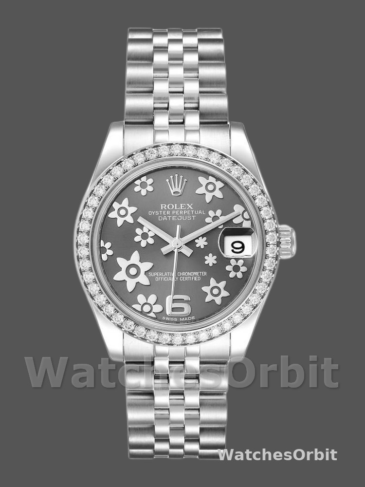 Rolex Datejust 178384 Stainless Steel Floral Dial Diamond 31MM Lady Replica Watch