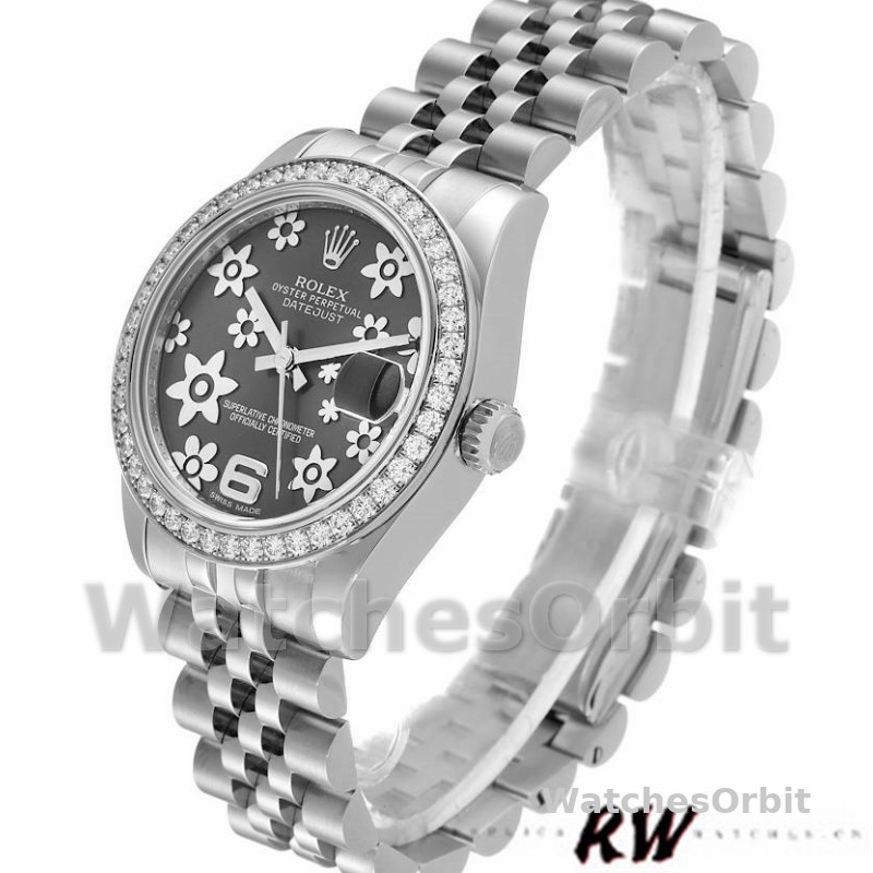 Rolex Datejust 178384 Stainless Steel Floral Dial Diamond 31MM Lady Replica Watch