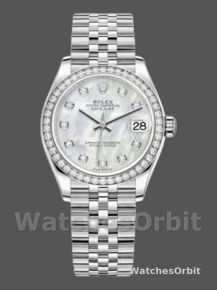 Rolex Datejust 178384 White Mother Of Pearl Diamonds Dial 31MM Lady Replica Watch