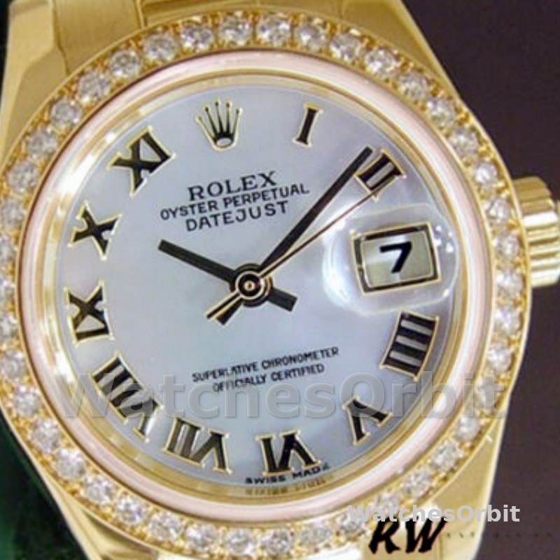 Rolex Datejust 179138 White Mother Of Pearl Roman Numeral Dial 26MM Lady Replica Watch
