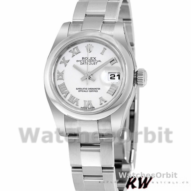 Rolex Datejust 179160 Oyster Bracelet White Roman Dial 26MM Lady Replica Watch