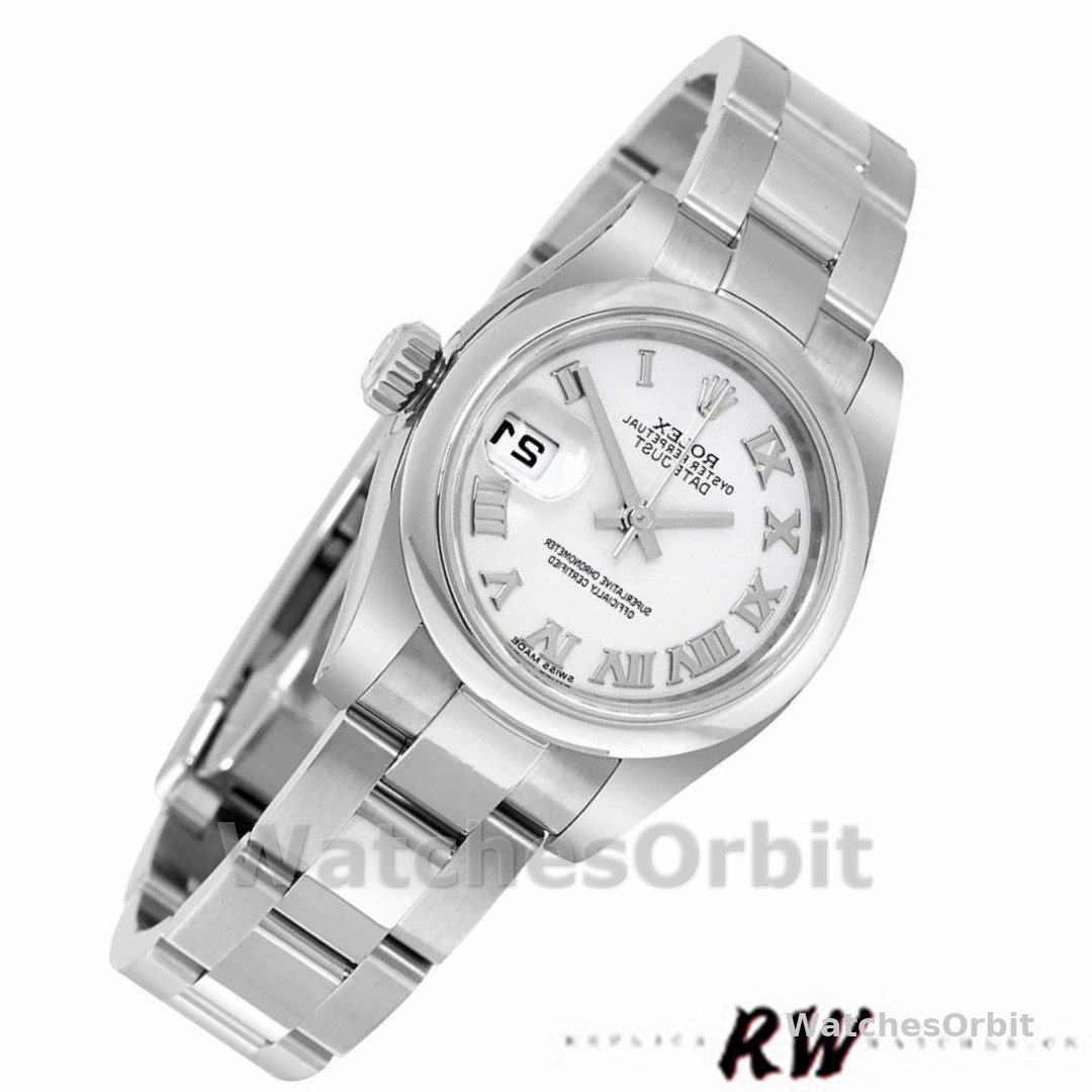 Rolex Datejust 179160 Oyster Bracelet White Roman Dial 26MM Lady Replica Watch