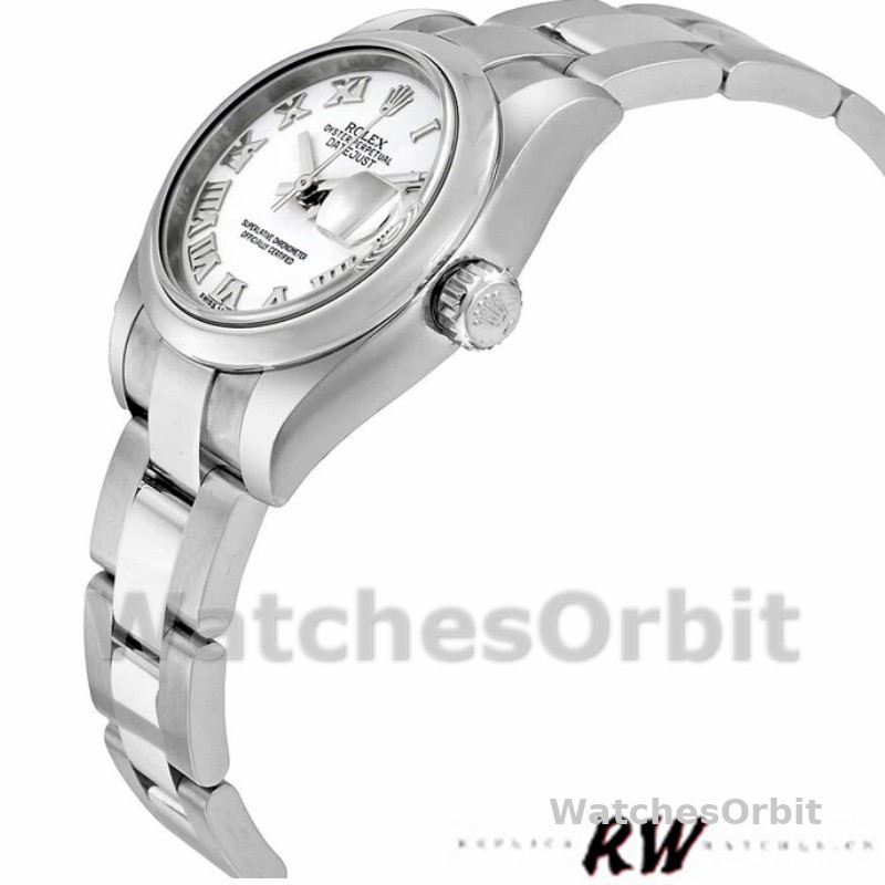Rolex Datejust 179160 Oyster Bracelet White Roman Dial 26MM Lady Replica Watch