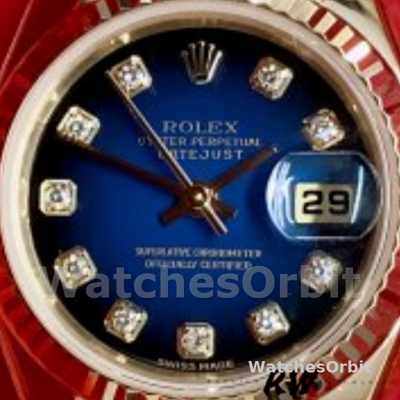 Rolex Datejust 179178 Blue Diamonds Dial Yellow Gold 26MM Lady Replica Watch