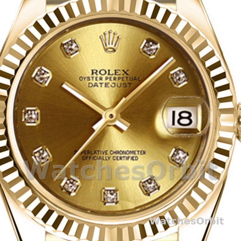 Rolex Datejust 179178 Champagne Diamonds Dial Yellow Gold 26MM Lady Replica Watch